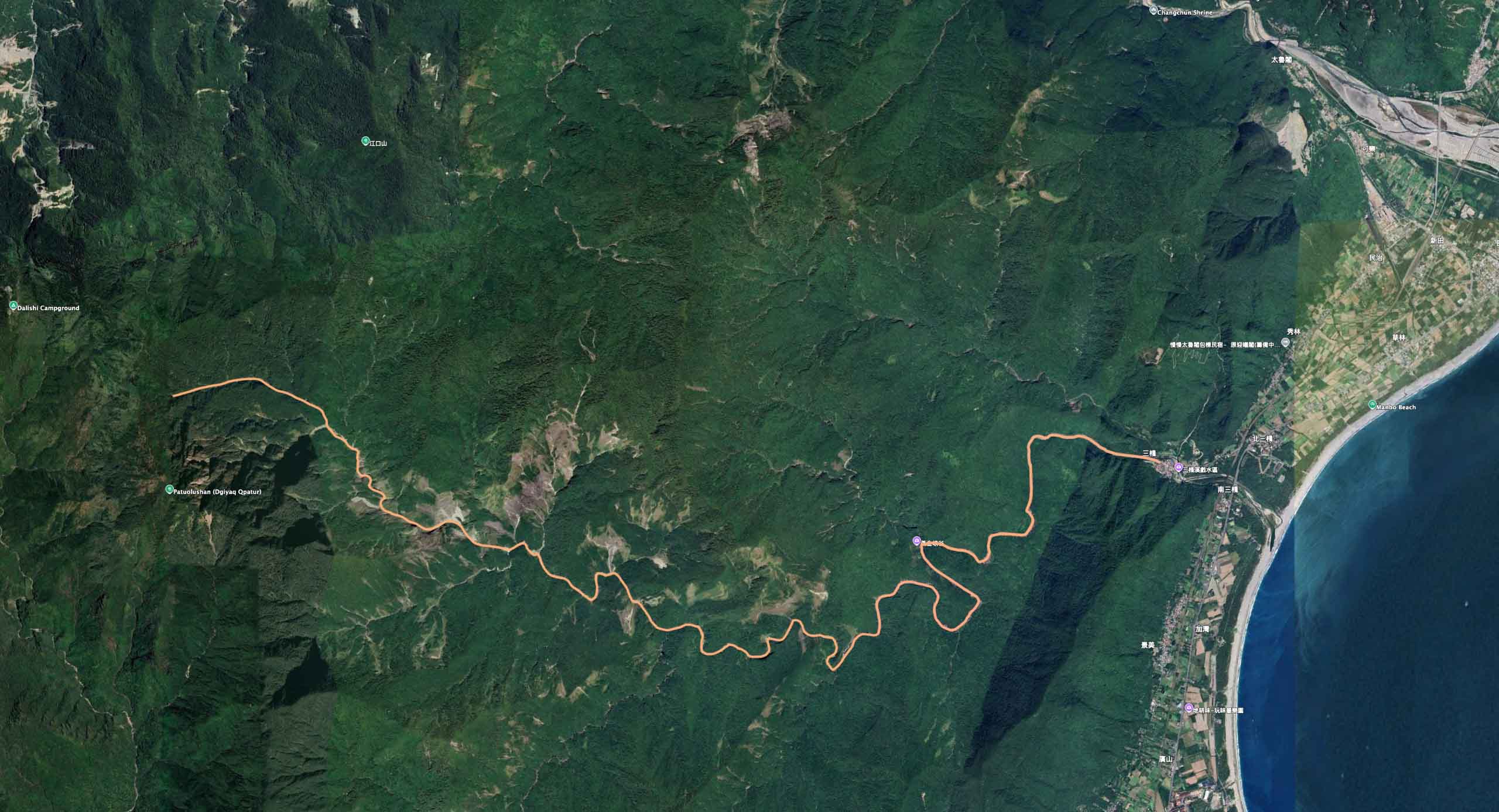 aerial photography of sanzhan river highlighting full sawanobori route